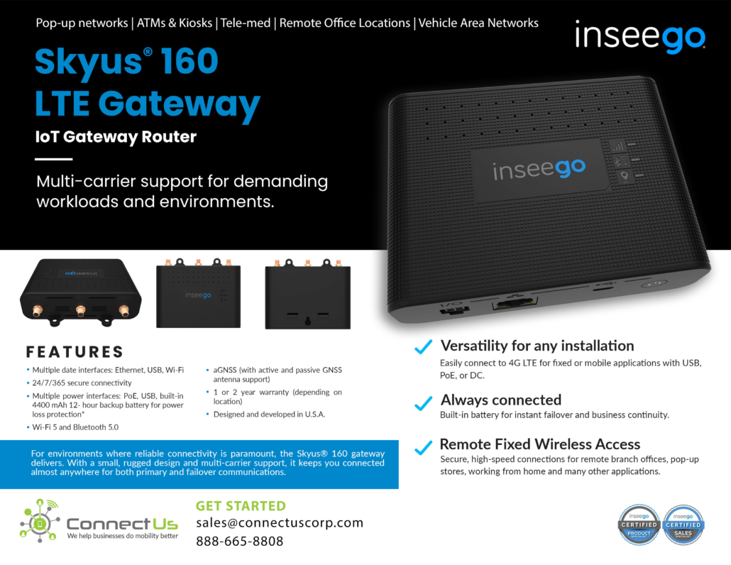 Inseego Skyus 160 LTE Gateway Router Unboxing - Connect Us Corp