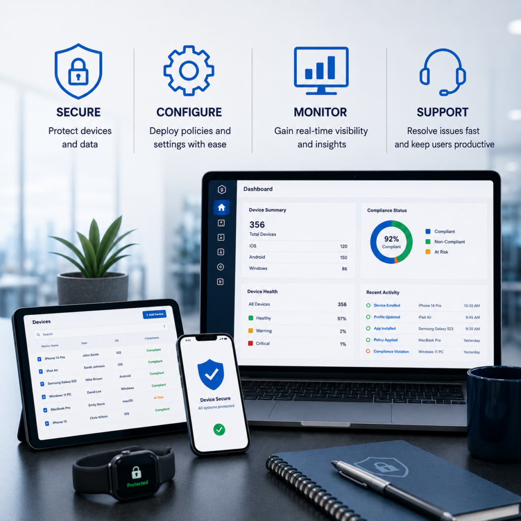 Secure. Configure. Monitor. Support. Why Choose ConnectUs as Your Mobile Device Management (MDM) Service Provider